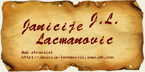 Janićije Lacmanović vizit kartica